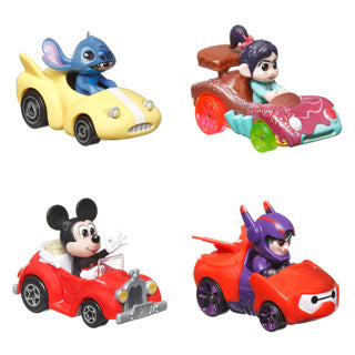 Hot wheels racerverse - 4 metalen auto's met disney bestuurder - speelgoedvoertuig