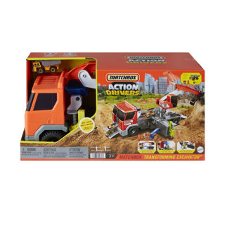Matchbox action drivers - transforming excavator - speelgoedvoertuig