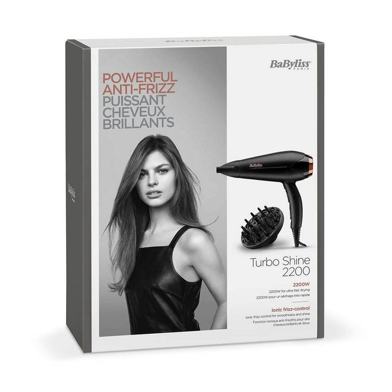 Load image into Gallery viewer, Babyliss d570de turbo shine f ouml;hn 2200w zwart ros eacute;
