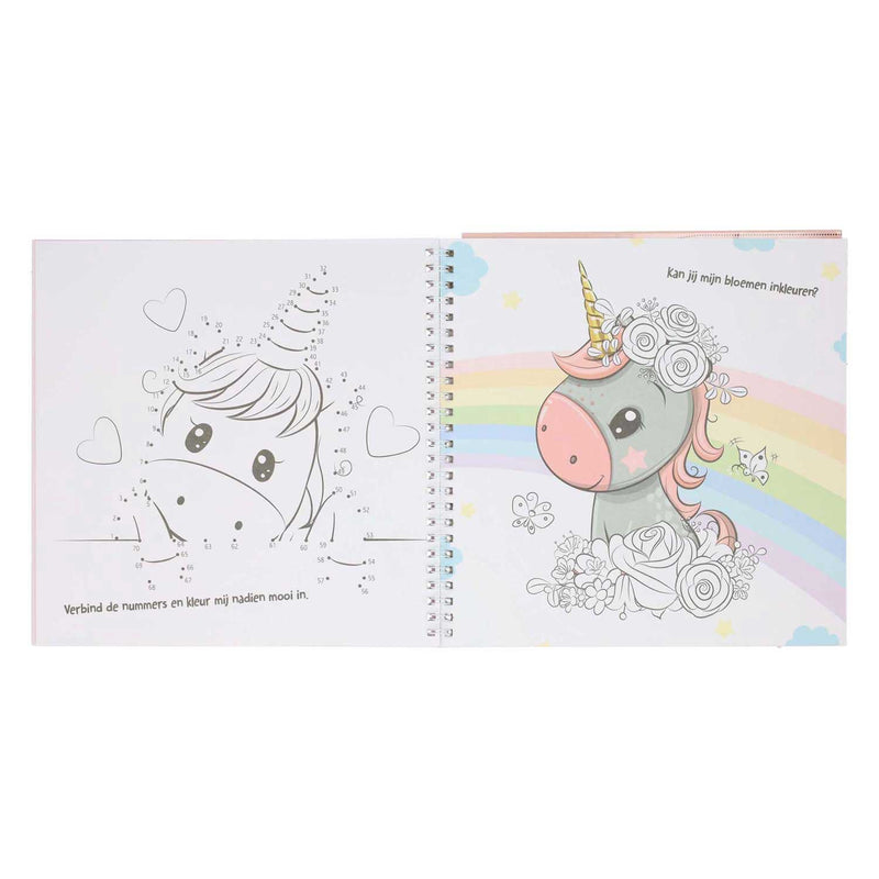 Load image into Gallery viewer, Mondikaarten sticker- en sjablonenboek ik hou van unicorns
