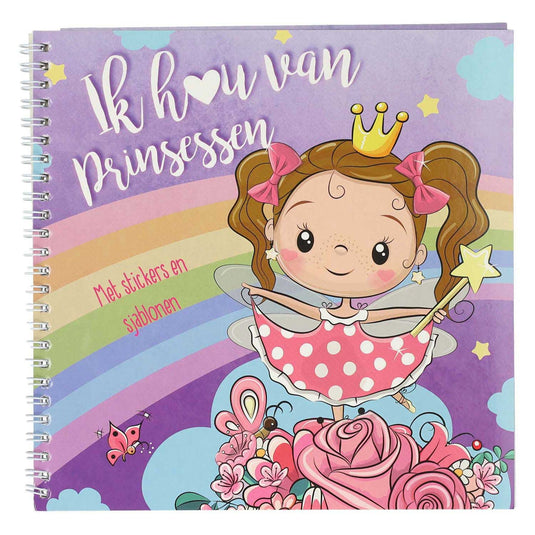 Mondikaarten sticker- en sjablonenboek ik hou van prinsessen