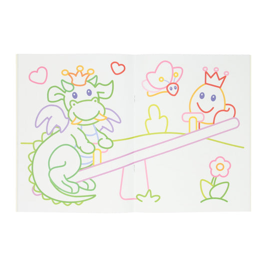 Mondikaarten dikke lijnen kleurboek color - draak