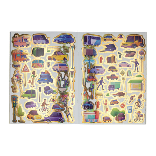 Kleur- en stickerboek super schitterende voertuigen