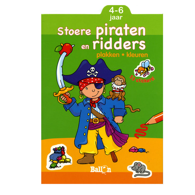Load image into Gallery viewer, Standaard uitgeverij plakken en kleuren - stoere piraten en ridders, 4-6 jaar
