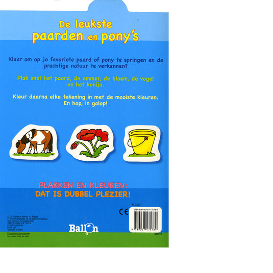 Standaard uitgeverij plakken en kleuren - de leukste paarden en pony's, 4-6 jaar