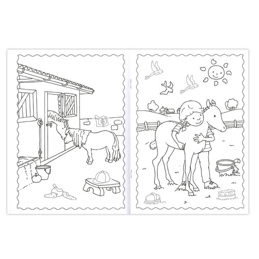 Standaard uitgeverij plakken en kleuren - de leukste paarden en pony's, 4-6 jaar