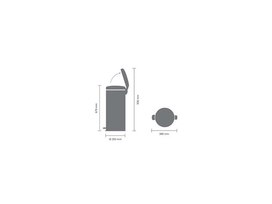 Brabantia pedaalemmer 30l metallic gold
