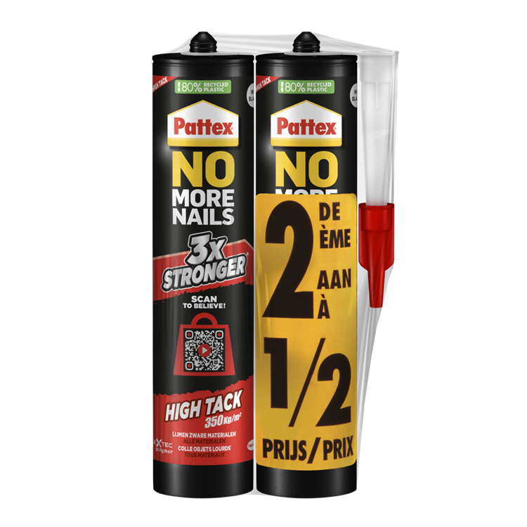 Load image into Gallery viewer, Pattex no-more-nails high-tack montagekit 2x460g | high-tack montagekit voor hangwerken | voor extra sterke montagekit aanhechting.
