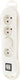 Exin stekkerdoos – 4–voudig – penaarde – met schakelaar – 3 x 1.5 mm – 1.5 m – wit