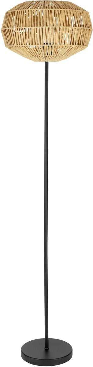 Eglo sheldon vloerlamp - e27 - 153.5 cm - zwart natuurlijk bruin - papier