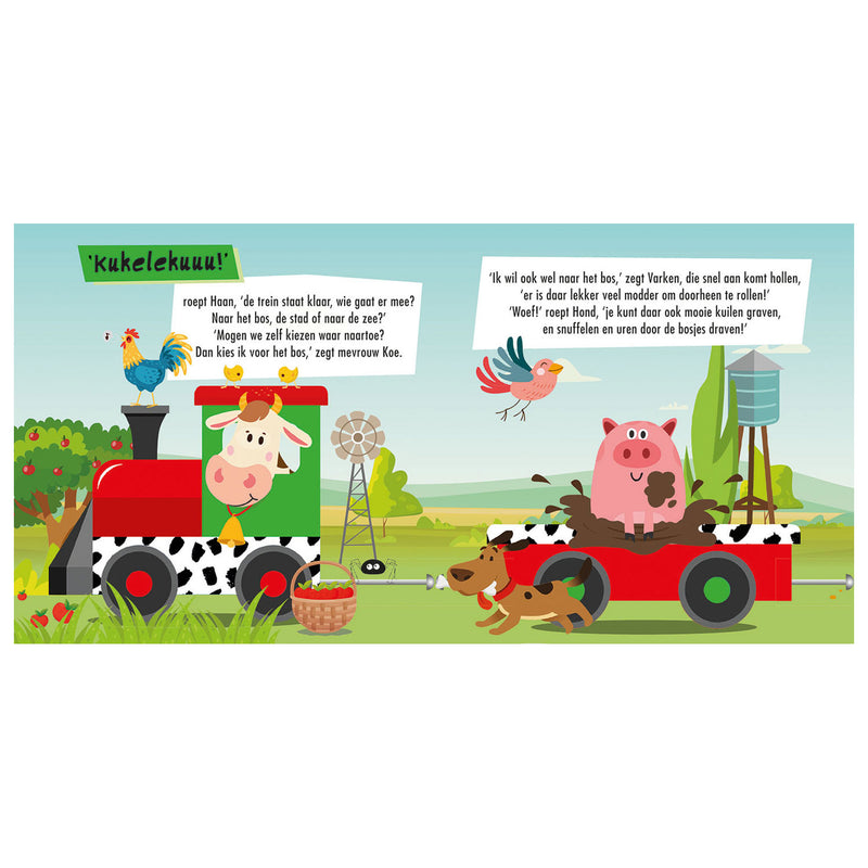 Load image into Gallery viewer, Lantaarn publishers boek en puzzeltrein boerderijdieren
