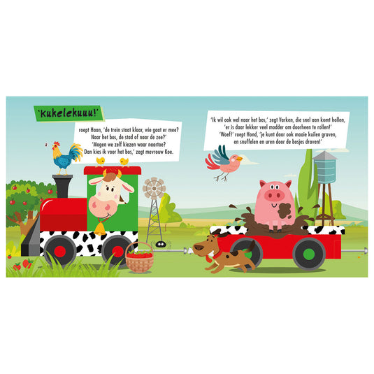 Lantaarn publishers boek en puzzeltrein boerderijdieren