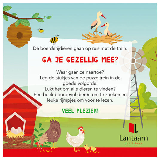 Lantaarn publishers boek en puzzeltrein boerderijdieren
