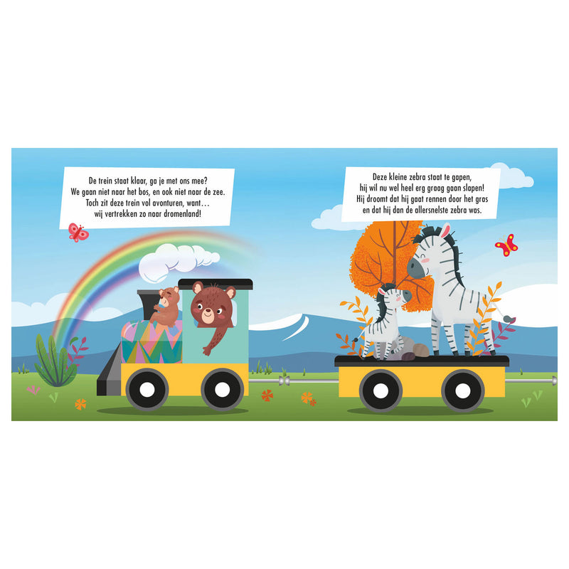 Load image into Gallery viewer, Lantaarn publishers boek en puzzeltrein babydieren
