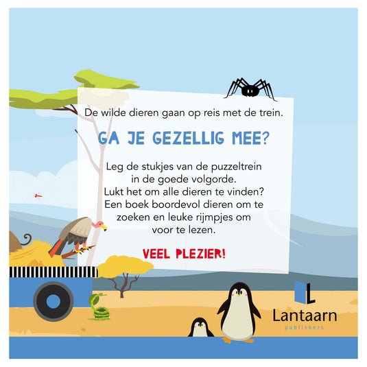 Lantaarn publishers boek en puzzeltrein wilde dieren