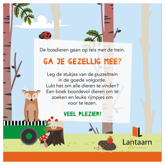 Lantaarn publishers boek en puzzeltrein bosdieren
