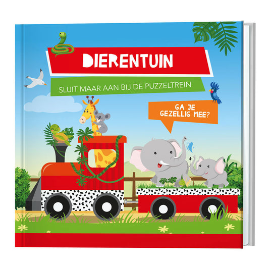 Standaard uitgeverij boek en puzzeltrein dierentuin