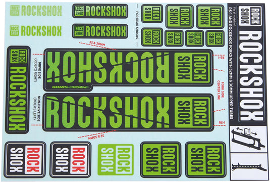 Rockshox decor set decal set green