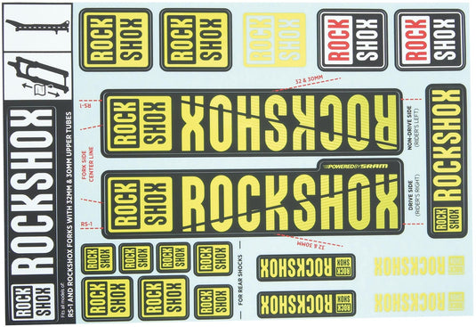 Rockshox decor set decal set yellow