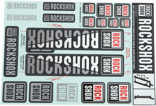 Rockshox decor set decal set white