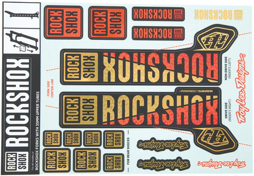 Rockshox decor set decal set gold orange