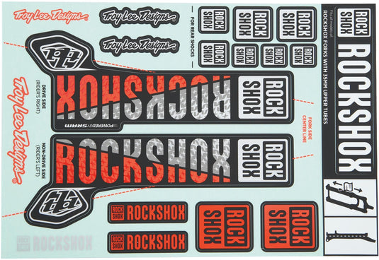 Rockshox decor set decal set silver orange