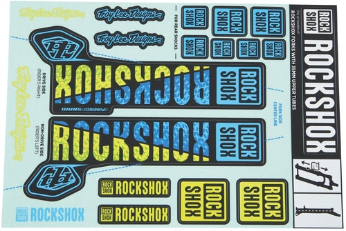 Rockshox decor set decal set blue yellow