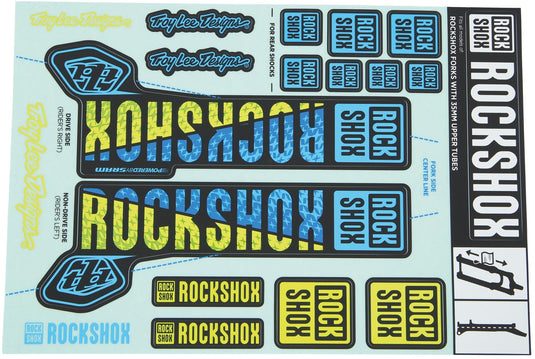Rockshox decor set decal set blue yellow