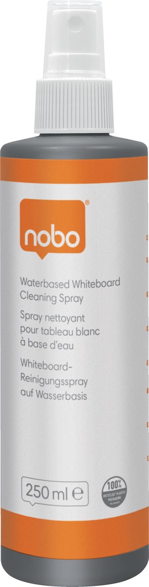 Nobo duurzame whiteboard reiniger - waterbasis - 250ml sprayflacon
