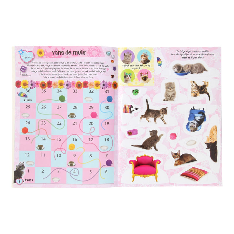 Load image into Gallery viewer, Dierenvriendjes - poesjes sticker- en activiteitenboek
