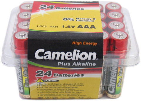 Camelion plus alkaline aaa/lr03 battery box 24 pieces
