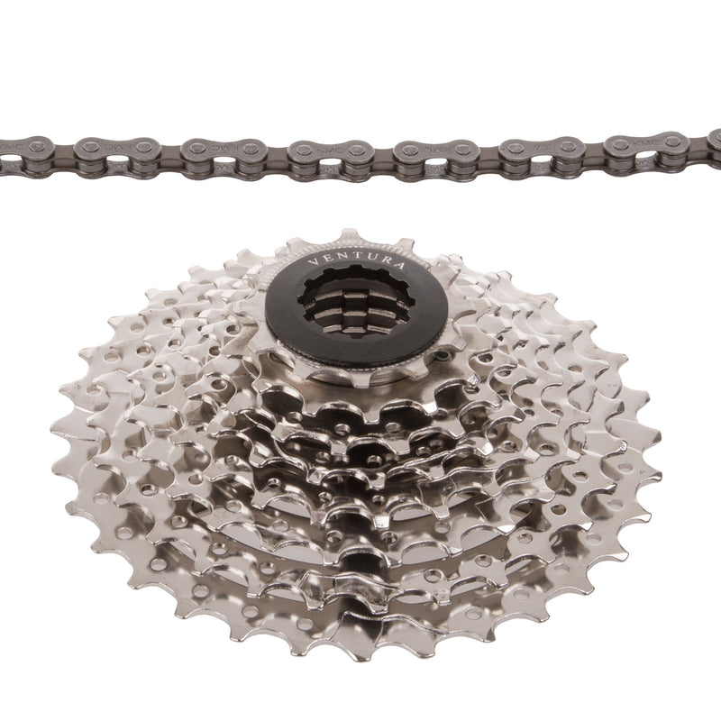 Load image into Gallery viewer, Ventura power 8 speed set of chain and cassette
