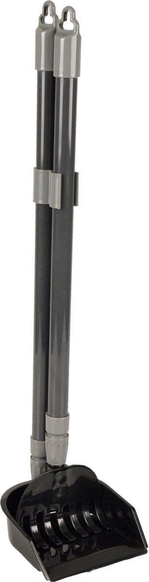 Flamingo poepschep hond – poepschep – poepgrijper ricky grijs zwart – 59 cm ergonomisch verstelbaar