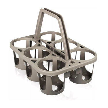 Eda flessendrager taupe voor 6x1,5l flessen 26x34x26cm