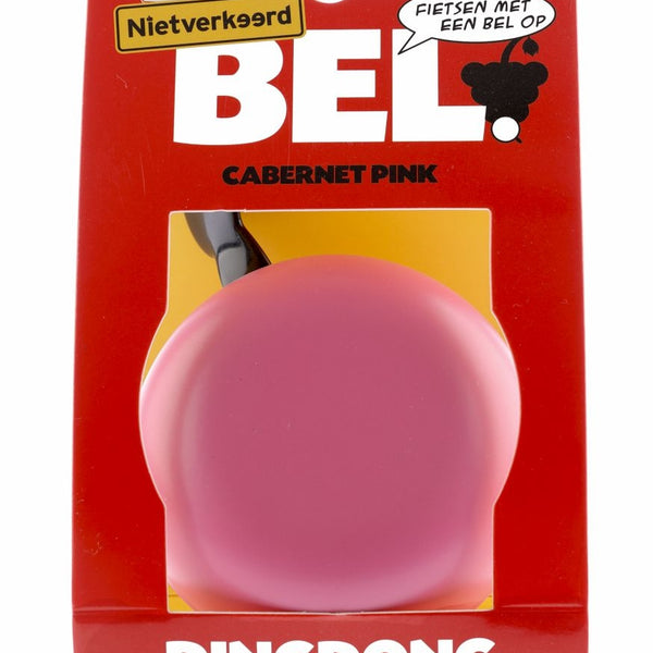 bicycle bell ding-dong steel 80 mm matt pink