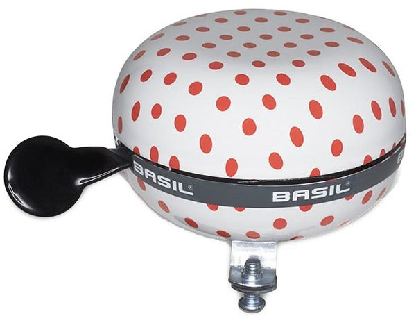 Basil Polkadot - bicycle bell - white / red