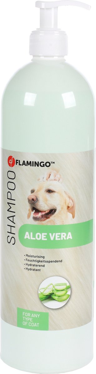 Flamingo hondenshampoo aloë vera – 1l – hydraterende shampoo voor elk vachttype – verzorgende hondenverzorging –