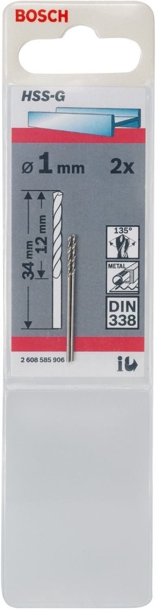 Bosch - metaalboren hss-g, standard 1 x 12 x 34 mm