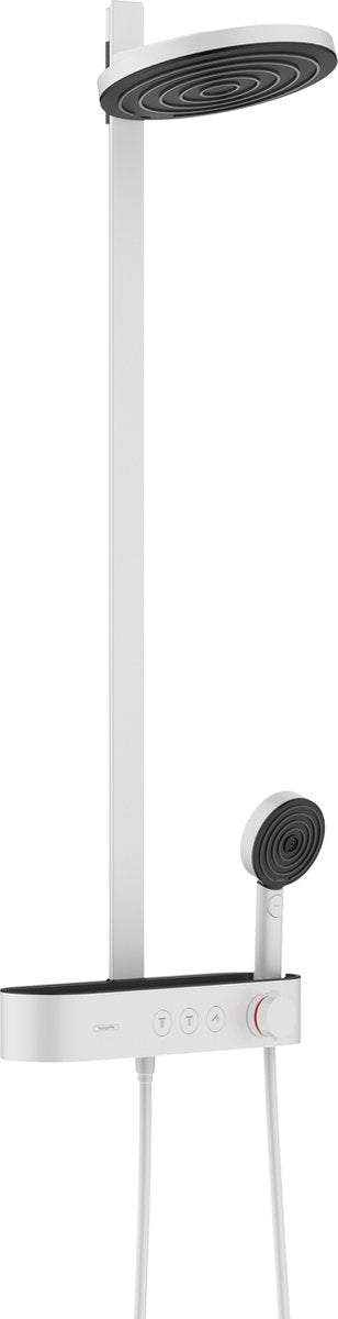 Hansgrohe pulsify s showerpipe 2jet mt showertablet select 400 mat wit