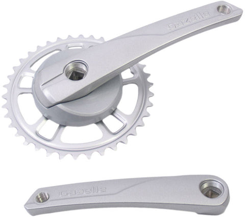 Gazelle crankset 38t. aluminum steel silver 371315200