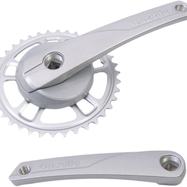 Gazelle crankset 38t. aluminum steel silver 371315200