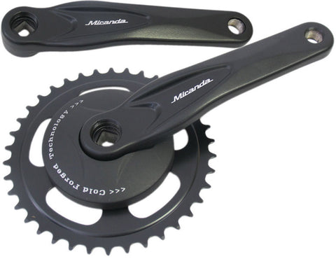 Miranda crankset Alfa 1 38T, 170mm. black, aluminum, keyless. with disc