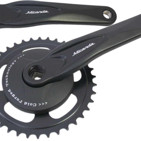 Miranda crankset Alfa 1 38T, 170mm. black, aluminum, keyless. with disc