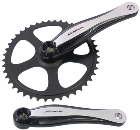 Miranda crankset beta1 plus 44 teeth 3/32 leaf steel crank alu black