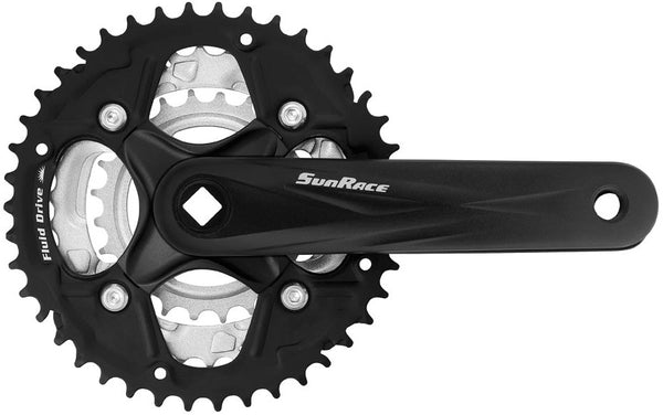 SunRace crankstel FCM500 -2mm 24-34-42 170mm m CG zw zilv