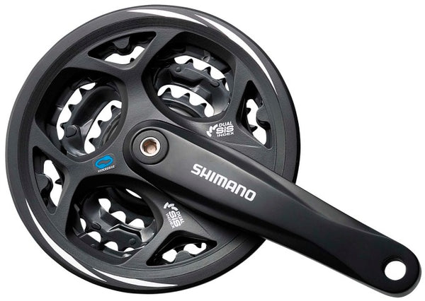 Crankstel 7 8 speed Shimano Altus FC-CM311 48 38 28T met kettingrand - zwart