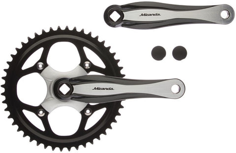 Crankset Miranda Beta 1+ Aluminum 48T - 3/32 Chain - Black