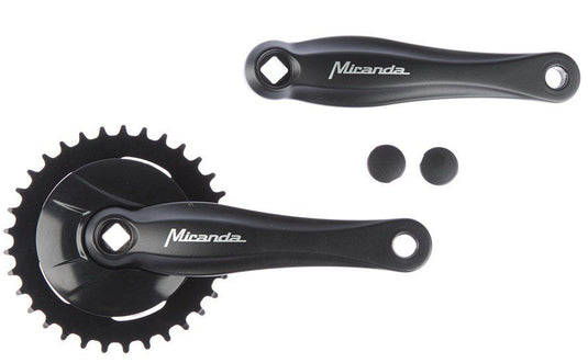 Miranda crankstel 33t beta 1+ voor 3 32 ketting - met disc - zwart zilver