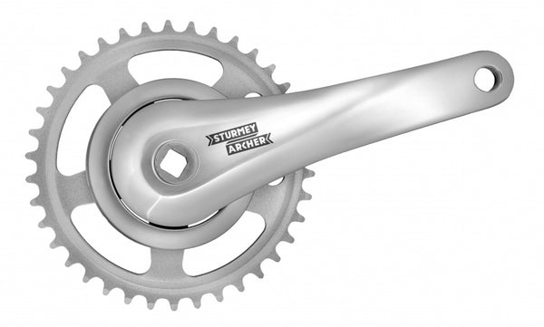 SunRace crankset 38T, 170mm. silver, alumnium, keyless. 95mm cover. 0mm depth