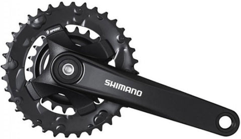 Crankstel 2 x 9 speed Shimano Altus FC-M101 met 175mm crankarm 36-22T met vierkante as - zwart